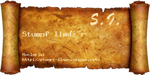 Stumpf Ilmár névjegykártya